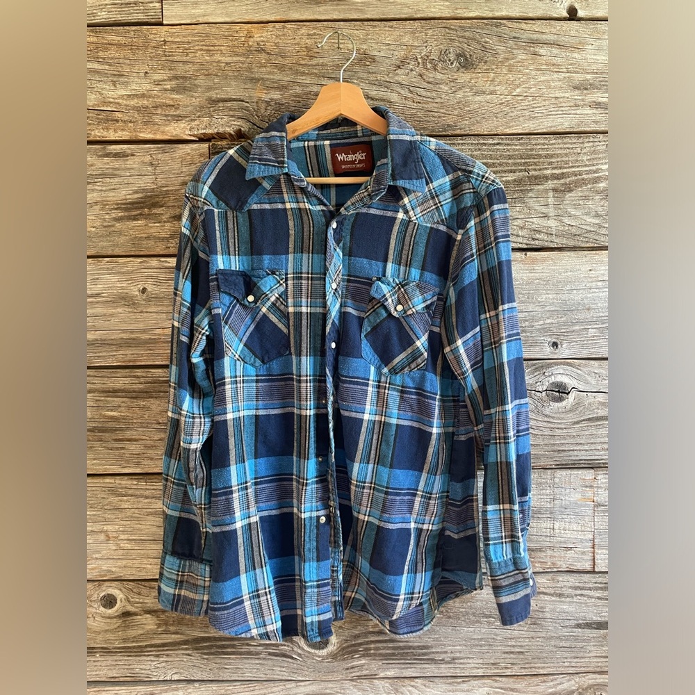 Vintage wrangler flannel long sleeve shirt